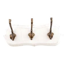 White Antique Small Wall Wooden Iron Hooks